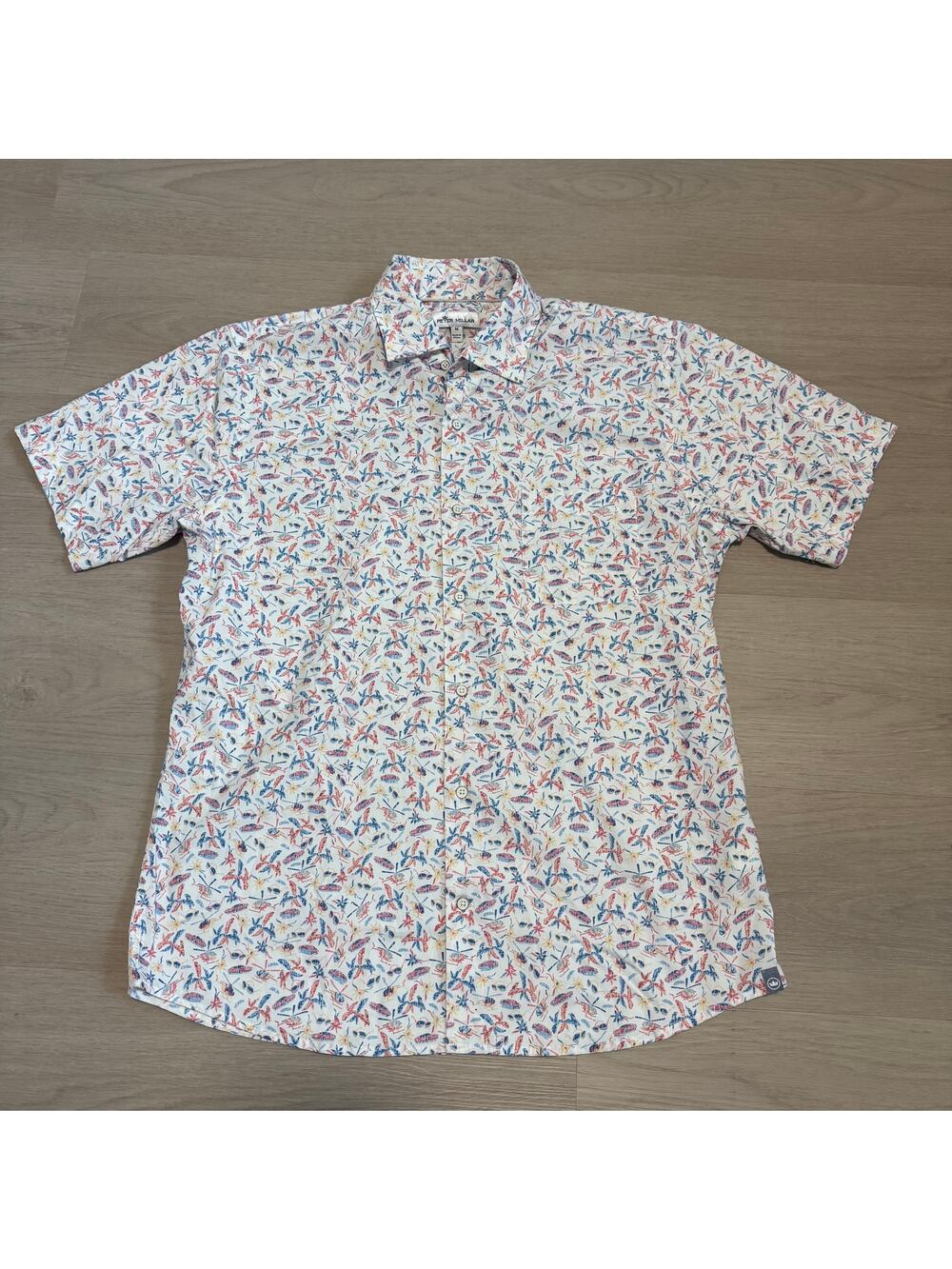Peter Millar Men’s M Tropical Helicopter Sunglasses Short Sleeve Resort Shirt